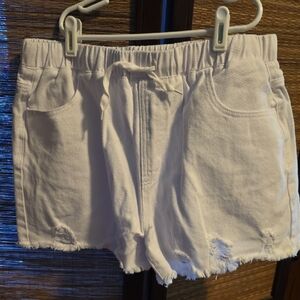 White Distressed Women Shorts